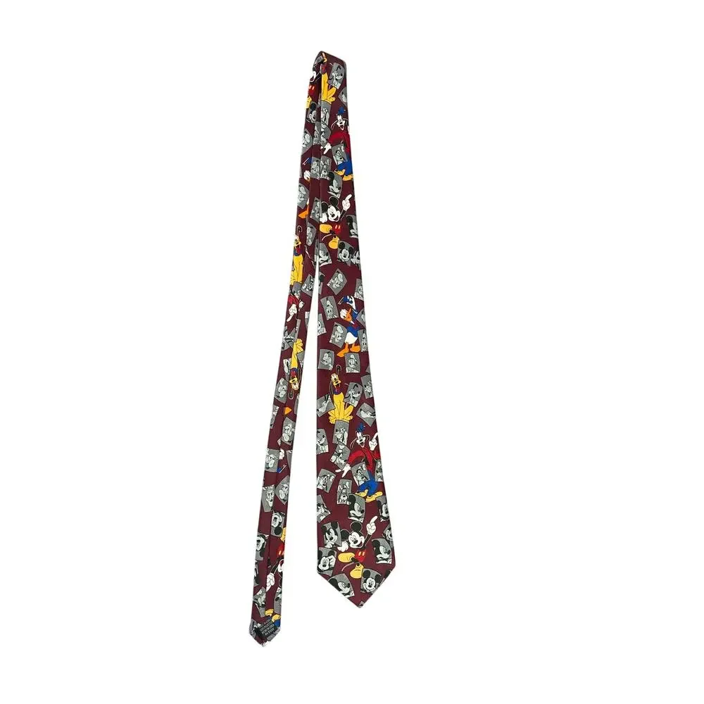 Disney Y2K Vintage Mickey Mouse Goofy &‎ Pluto Suit Neck Tie 90s Fun Quirky